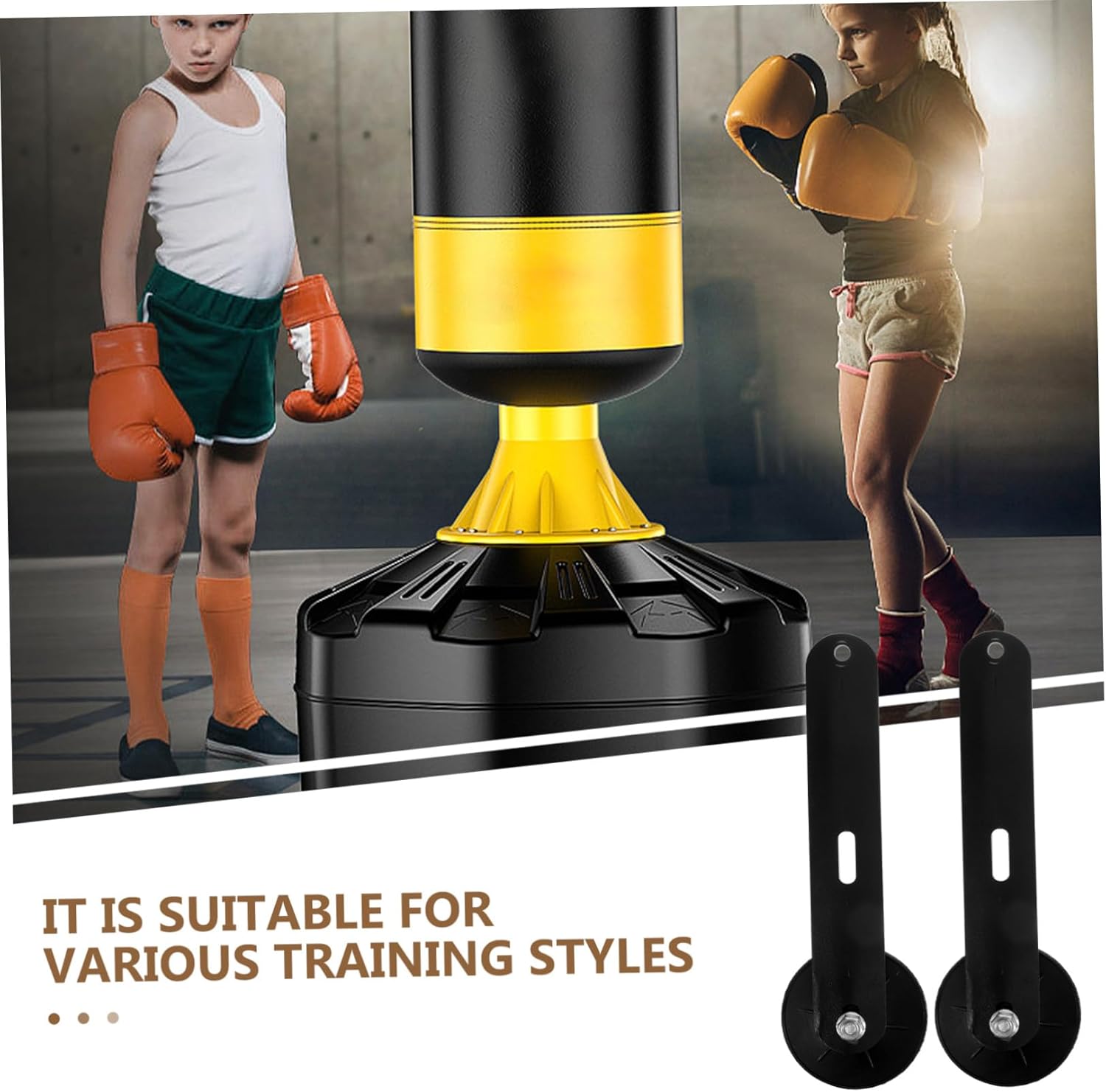 Freestanding Boxing Training Bag with Suction Cup Base Durable Retractable Legs for Stability for Home Fitness and Martial Arts Practice