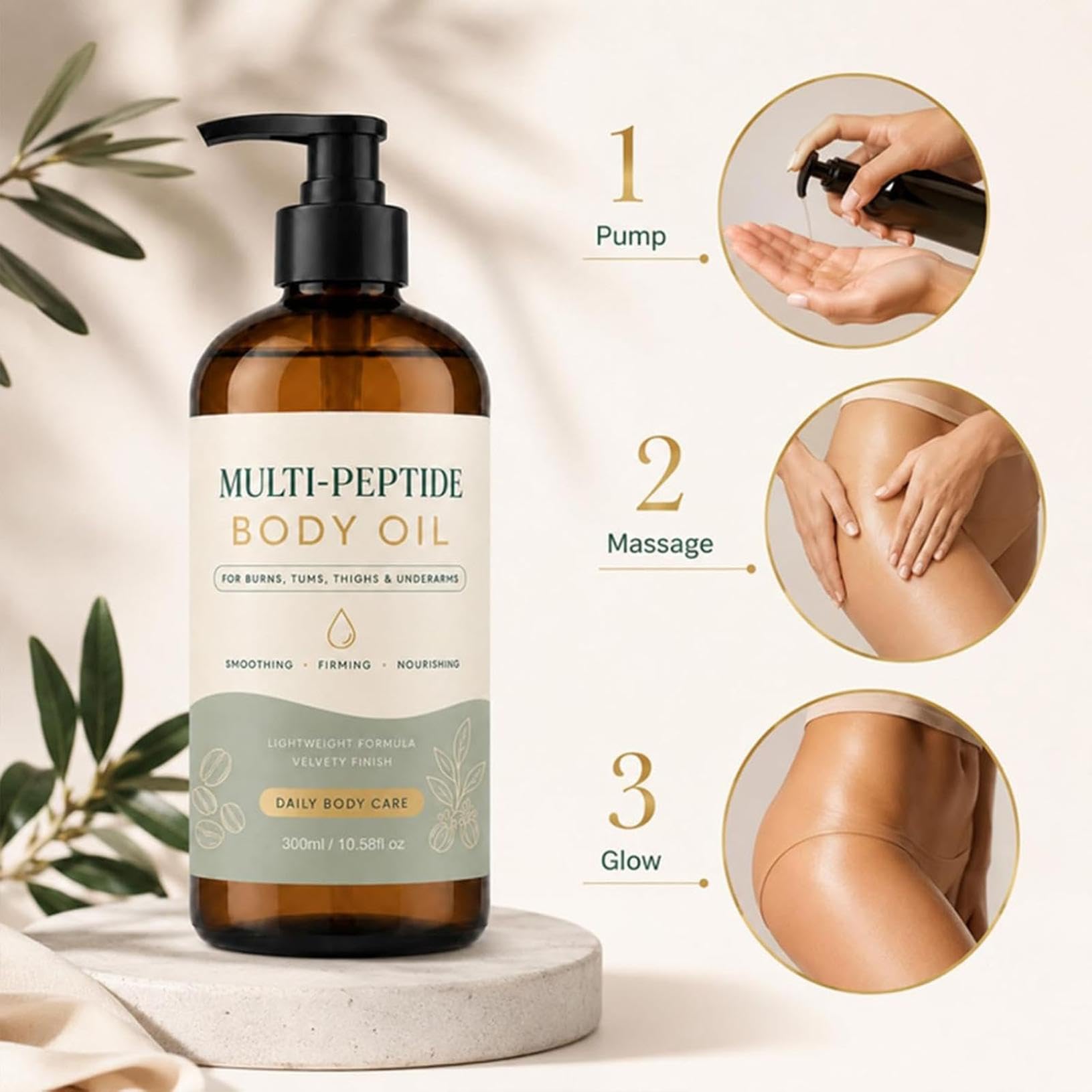 Körperöl Straffend, Straffendes Körperöl mit Multi-Peptiden, 300 ml (3PC)