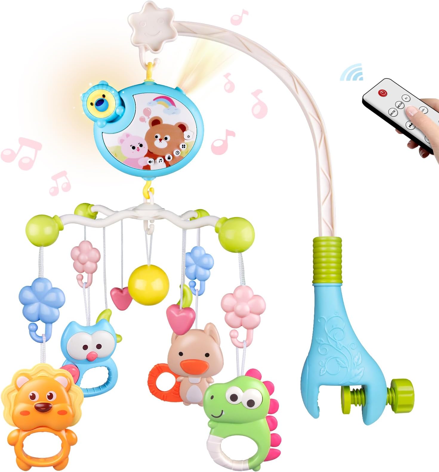 RSEPD Crib Mobile with Music and Lights, Baby Mobiles for