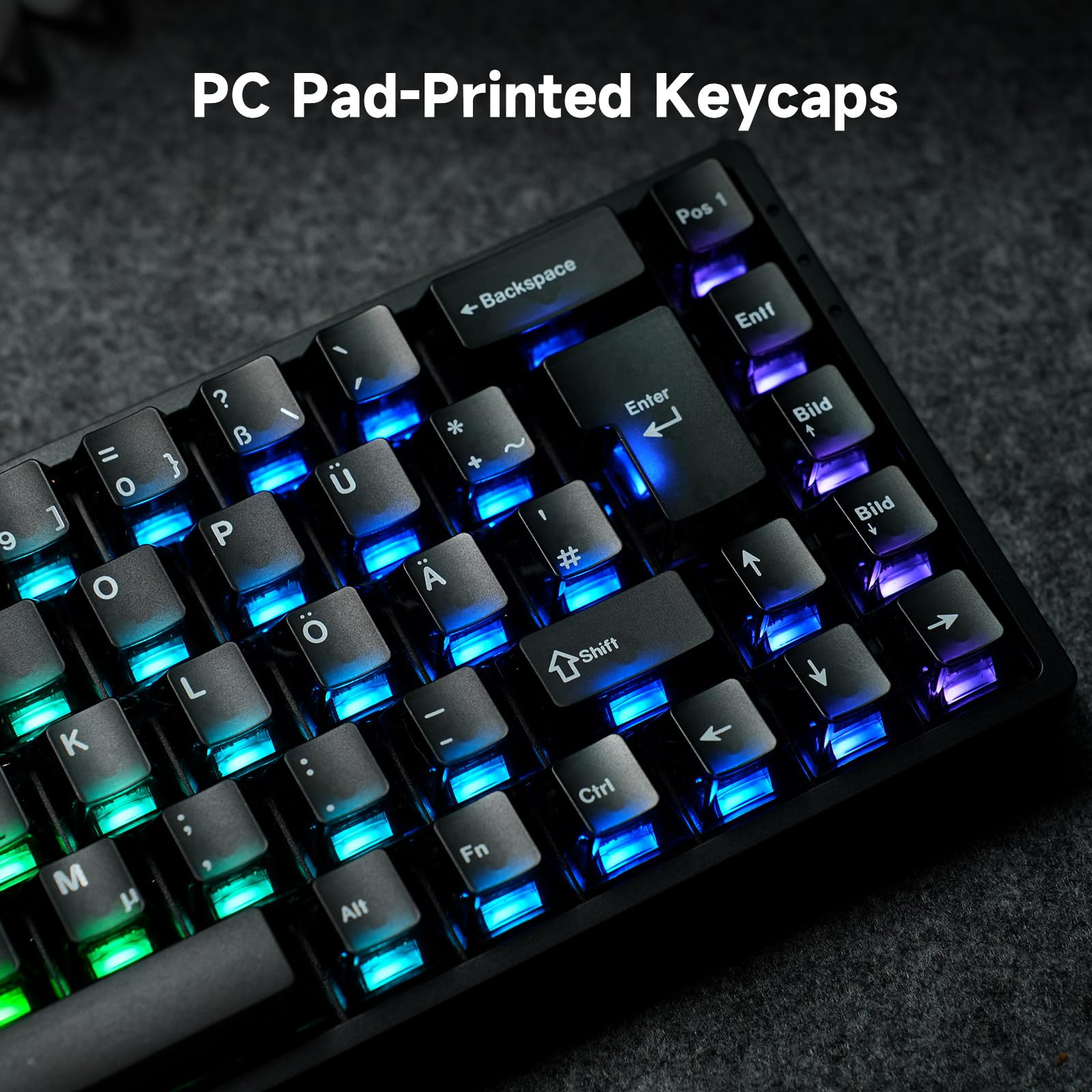 MONSGEEK FUN68 HE Teclado 65% Hall Effect 8K QWERTZ ISO-DE Cable | Teclado RGB Gaming, Rapid Trigger, RT0.005mm, 8000Hz, Activación Ajustable, Snap Tap Win/Mac (Negro)