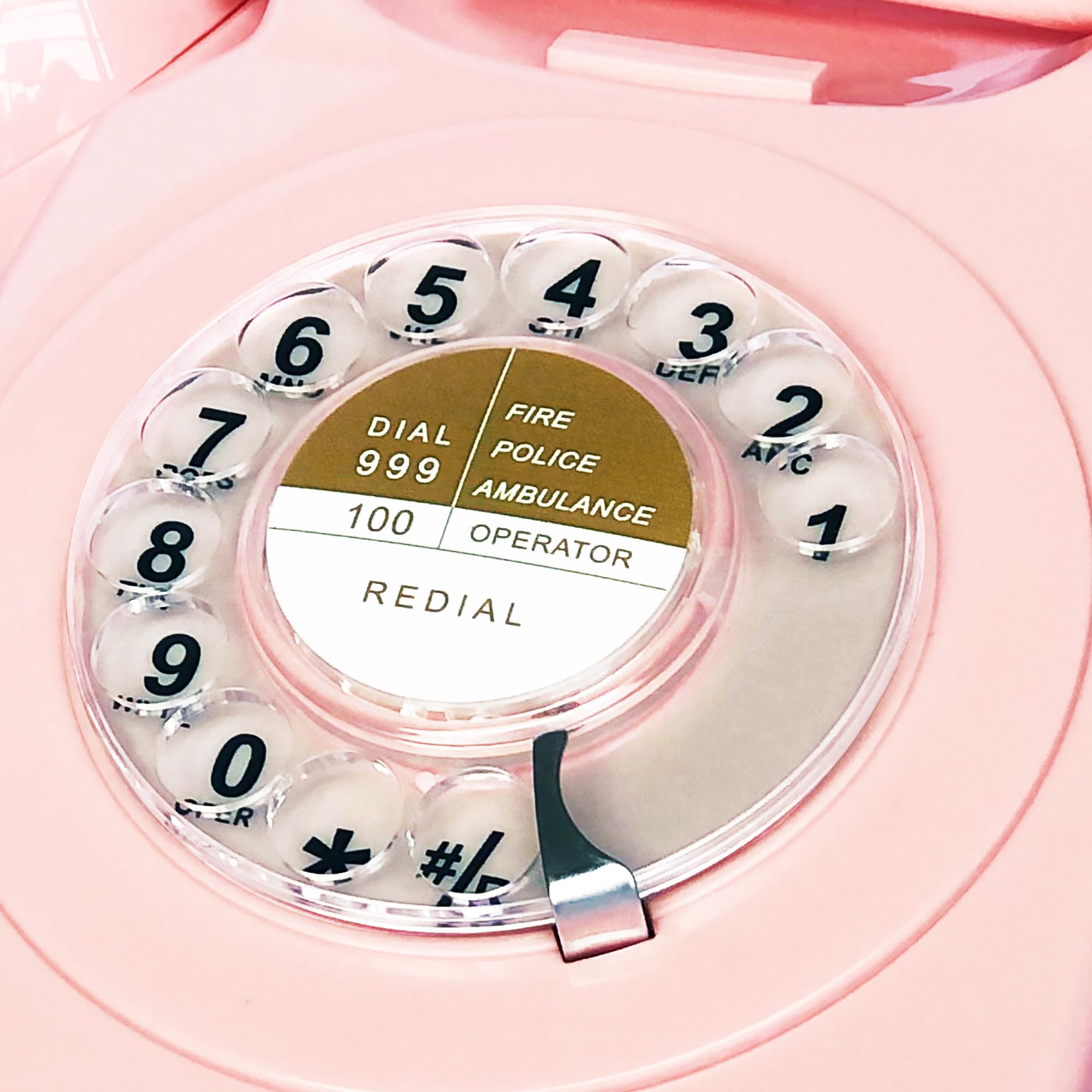 Amazon | ピンクのレトロなロータリー固定電話、1960年代ヴィンテージ