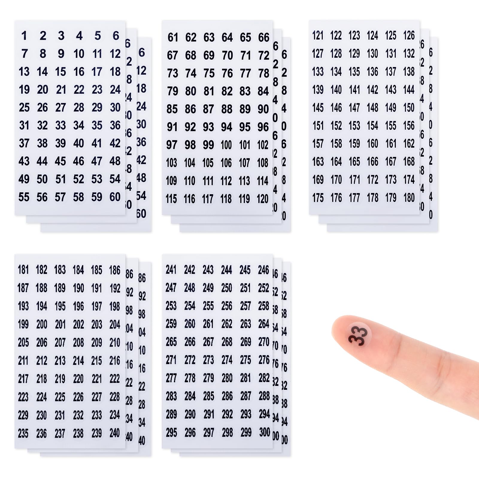 Photo 1 of 15 Sheets Round Clear Consecutive Number Stickers - Small Round Self Adhesive Labels for Inventory Storage & Organizing Boxes & Bins