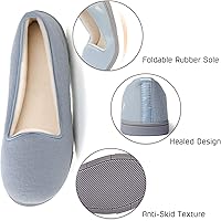 Vista 33 de Wishcotton Pantuflas ligeras de espuma viscoelástica para mujer, cómodas y antideslizantes, para interiores y exteriores Gris claro