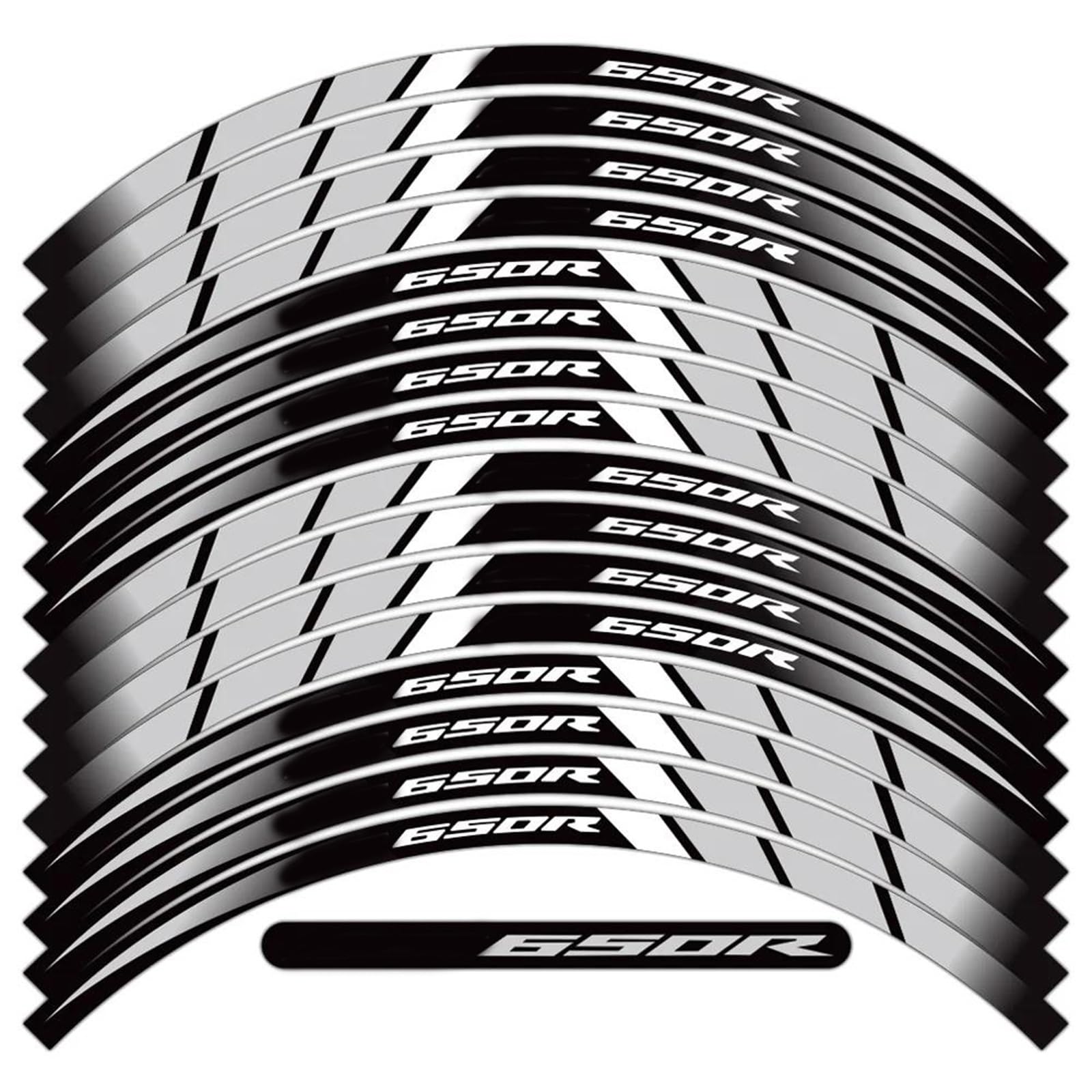 Rjkzx Grey Decorative Stickers Wheel Reflective Sticker Motorcycle Accessories Waterproof For H-Onda Cb 650R Cb650r Hub Decal Tire Tape(Grey)