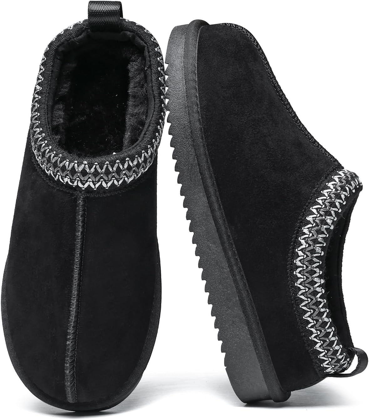 Women's Slippers Genuine Suede Platform Mini Boots Mens Faux Fur Warm Lining Winter Mules Cozy Warm House Shoes Indoor and Outdoor - Image 7