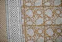 Vista 2 de Bagru - Funda de almohada Kantha con estampado de bloques, hecha a mano, de algodón, color beige, 20 x 30 pulgadas