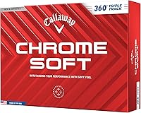 Callaway Chrome Soft 360 Yellow Stripe Golf Balls - 12 Pack | Fast Speeds, Alignment Aid, Soft Feel & Control