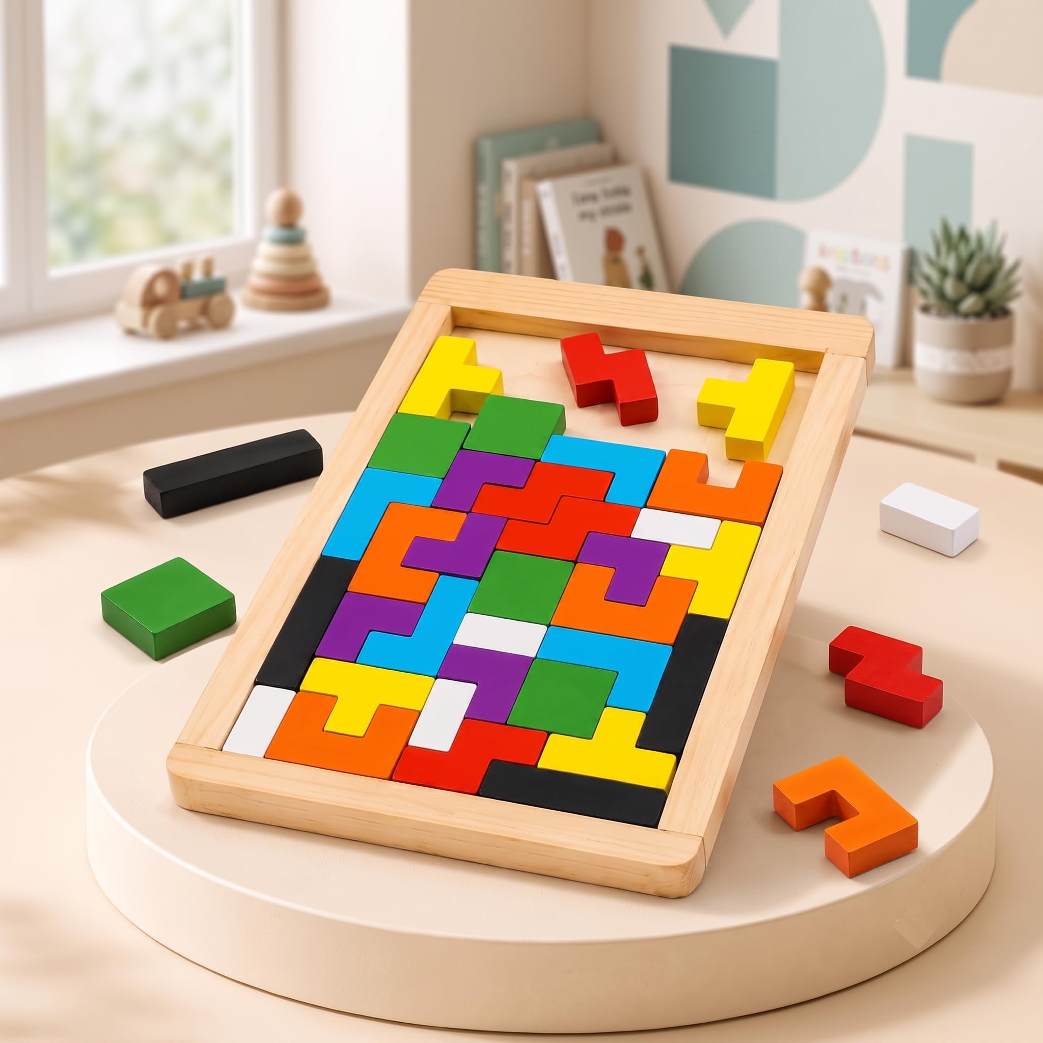 Kids Classic Zero Katta Wooden Board Game for Kids and Adults | 3x3 Grid Cross and Circle Travel Puzzle | Brain Development Educational Toy for Boys & Girls, Pack of 1-image-8