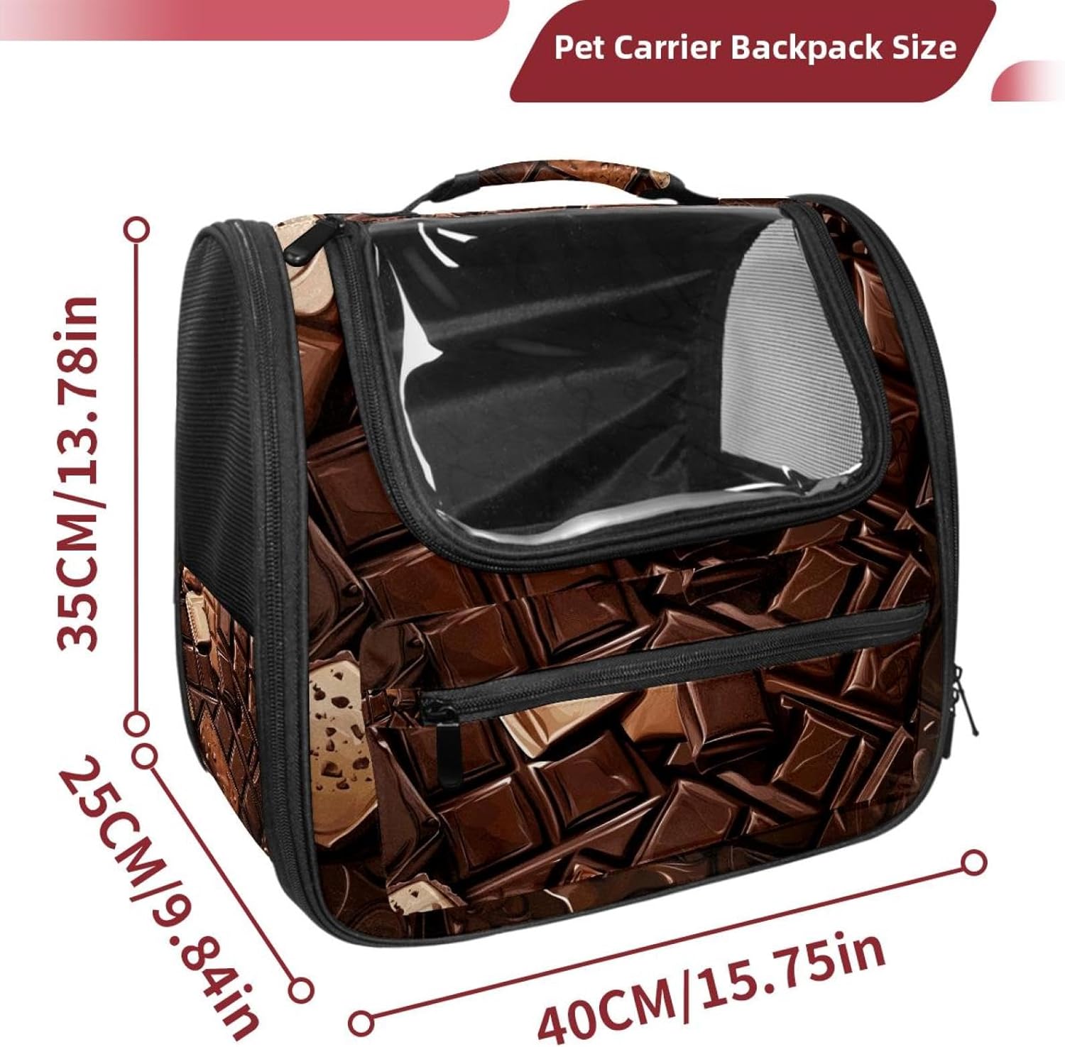 Portable Travel pet Backpack Carrier Hamster Bag Small Dog cat Carrier Breathable Hang Bag, Various Bitter Chocolate (2)