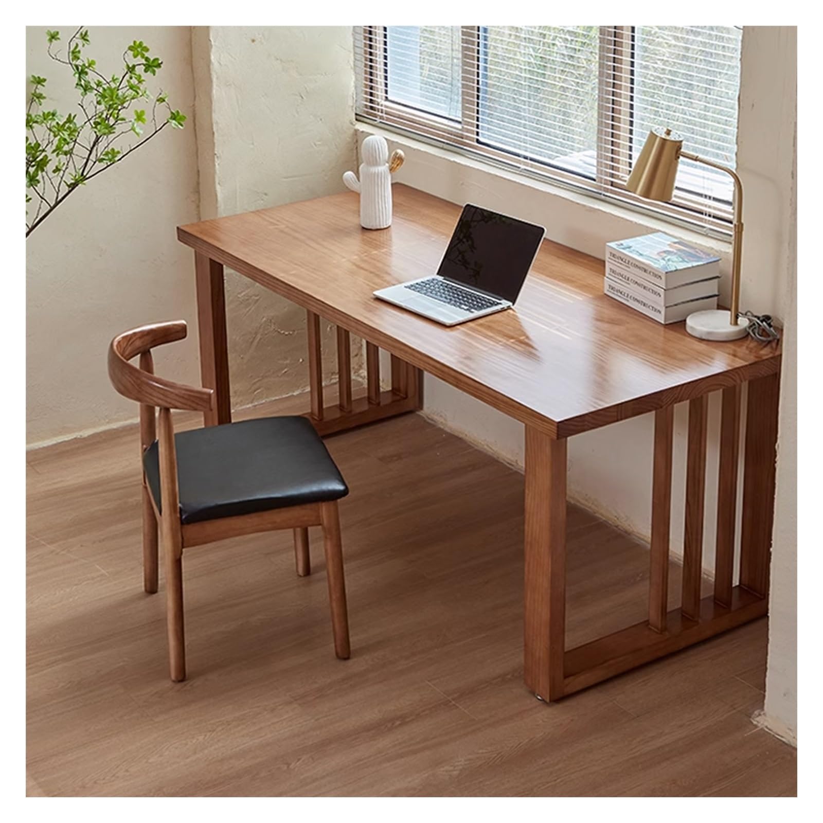 ZXQUEGF Bureau d'ordinateur Table PC Tout en Bois Massif Bureau à Domicile Bureau de Bureau Bureau en rondins Grande Table à Dalle Bureau Long Table d'étude Établi de Bureau Table PC Bureau
