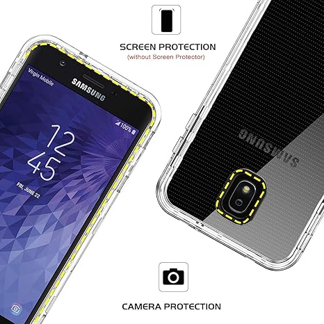 Amazon Com Yinlai Clear Case For Galaxy J7 18 J7 Crown J7 Aero J7 Refine J7 Star J7v J7v 2nd Gen 3 In 1 Heavy Duty Shockproof Protective Hybrid Pc Tpu Bumper Transparent Phone Cover For Samsung J718 Crystal Cell