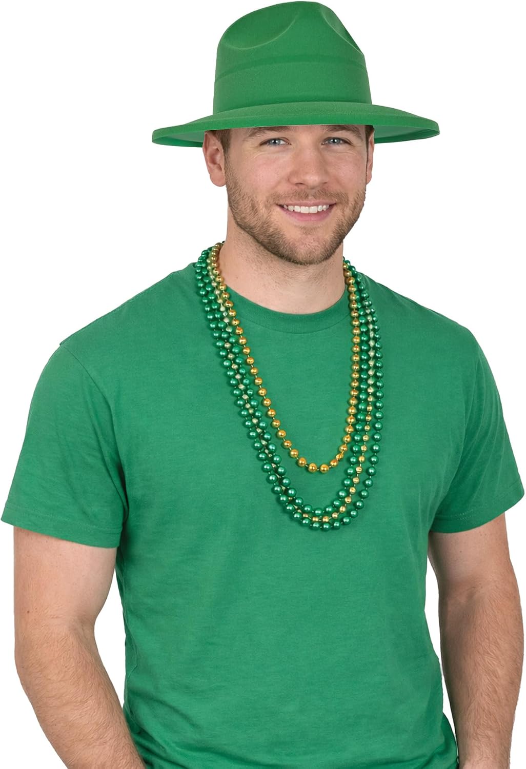 Beistle Green Velour Fedora Hats – 5 Pack, Soft Touch Plastic Fedoras, St. Patrick’s Day Irish Costume Accessories, Classic Gangster Style Party Headwear, Photo Booth Props for Holiday Event Outfits
