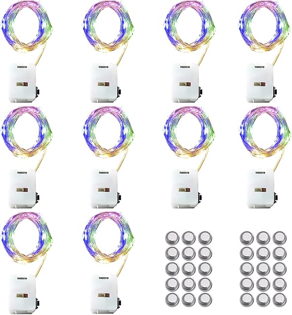 Melofo 10 Pack LED Fairy String Lights 3M/30 LEDs Battery Operated String Lights 3 Twinkle Lighting Modes Copper Wire Lights for Christmas Halloween Wedding Thanksgiving Wine Bottle Decorations Gifts
