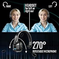 Vista 2 de Auriculares inalámbricos con micrófono - Auriculares con aislamiento de ruido de una sola oreja para centros de llamadas y oficina en casa
