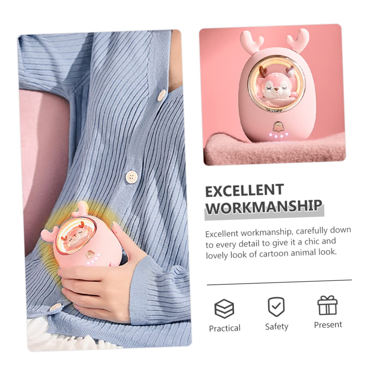 Sosoport 5sätze Cartoon Handwärmer Wiederaufladbar Tragbar Süßes Tierdesign Für Mädchen Und Damen Wiederverwendbar USB Handwärmer Geschenkidee Für Besondere Anlässe