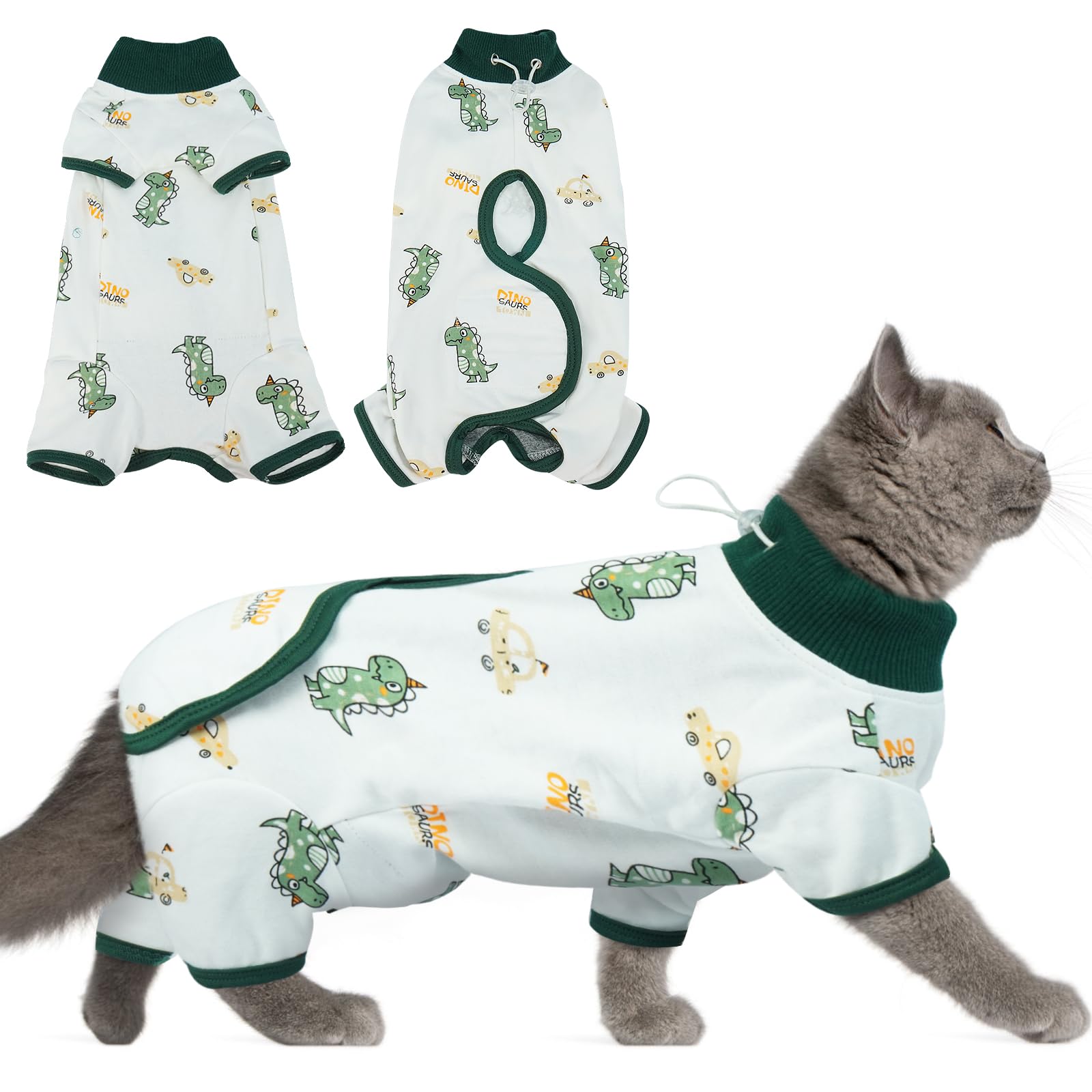 DENTRUN Cat Surgery Recovery Suit Female Male, Soft Cone Alternative Onesie