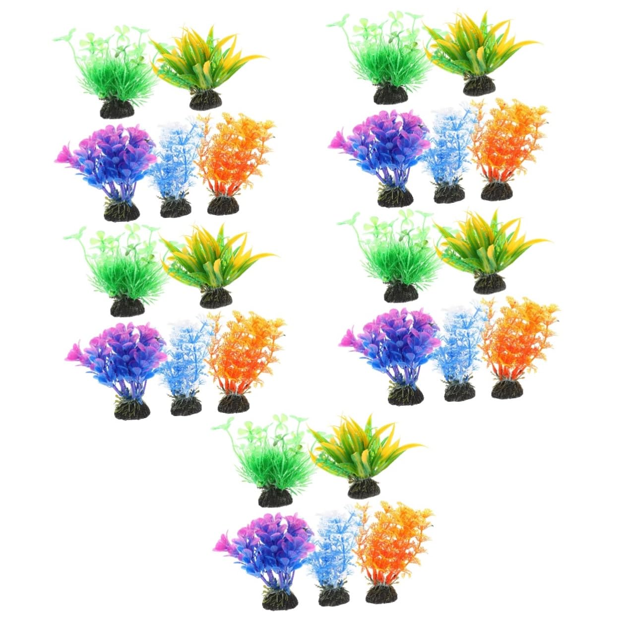 Cabilock 5 Series Artificial Plants Fake Plants Decoración Chic Decoración De Peces Estanque Falso Plantas De Plastico para Acuarios Plantas Artificiales De Peces El Plastico 5 Piezas X 5