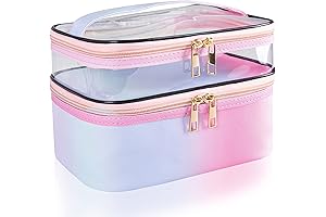 Rainbow Pink Travel Makeup Bag for Girls