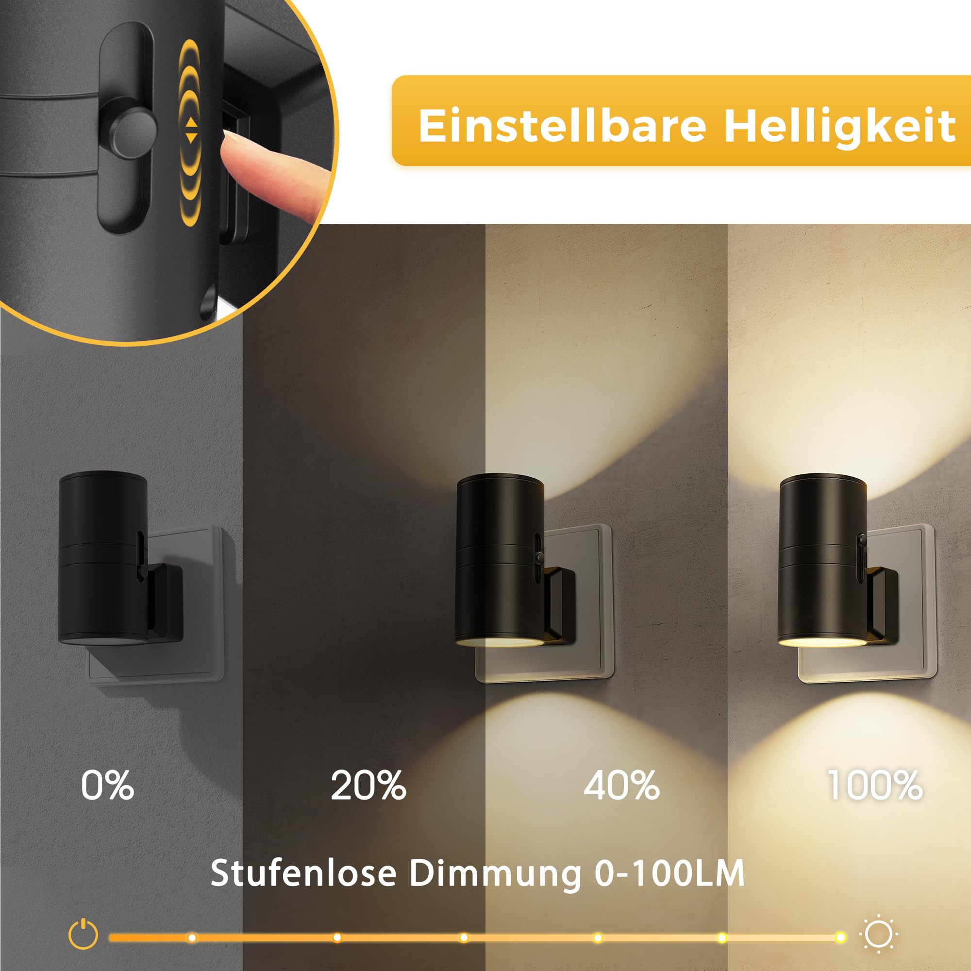 Luce Notturna LOHAS-LED Con Sensore Crepuscolare, Dimmerabile 30/60/100 Lumen, 3000K Caldo, 2 Pezzi, Per Presa, Per Corridoio E Bagno - 4