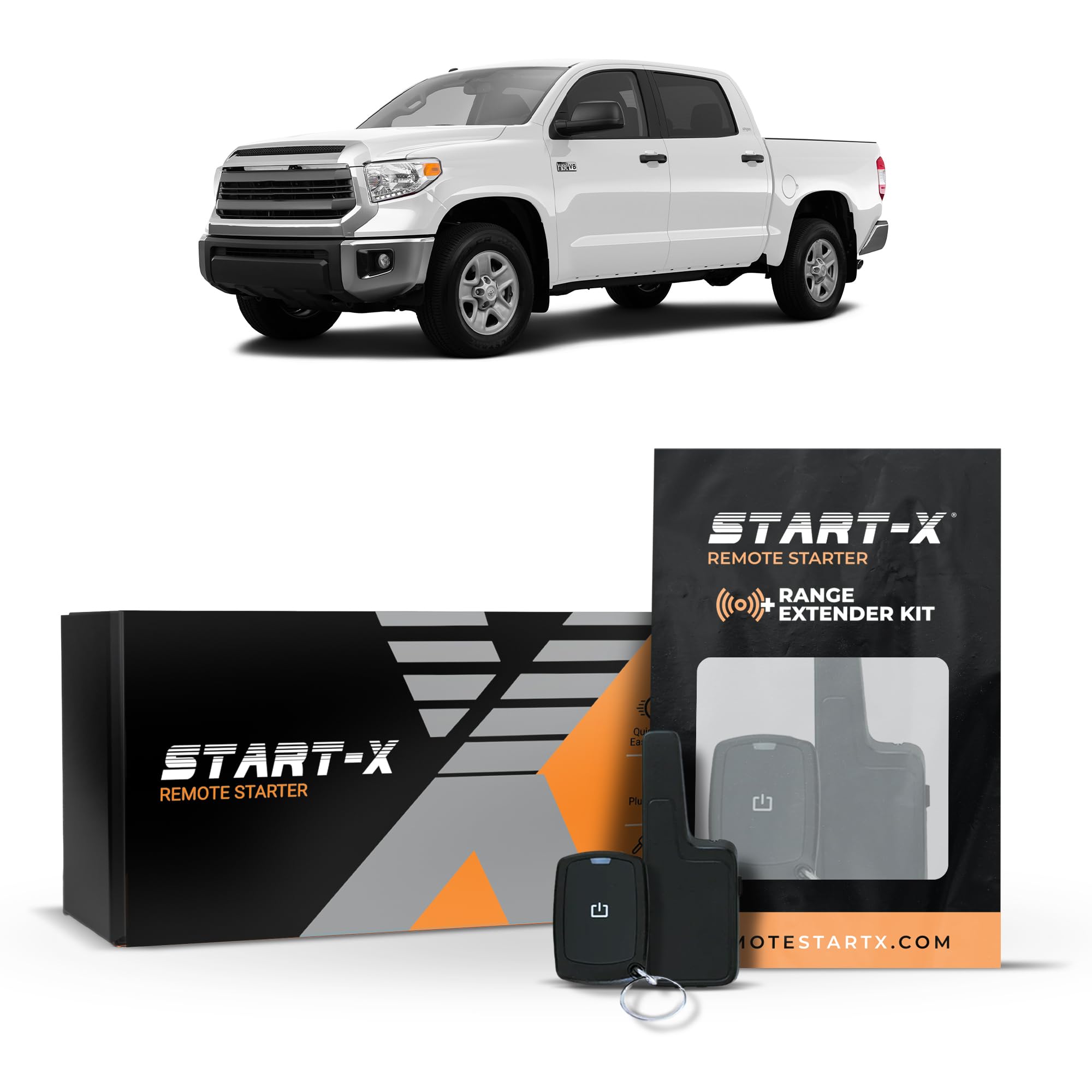 Start-X Remote Starter Kit + 2000ft 1 Way Range Extender for Start-X Remote Starter Kit for Toyota Tundra (2010, 2011, 2012, 2013, 2014, 2015, 2016, 2017) with G-Key Ignition