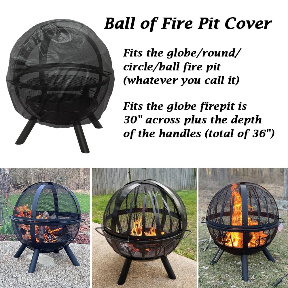 Izzybang Ball of Fire Pit Cover Waterproof Outdoor Globe Large Round Covers for 30-36 Inch Patio Fire Pit Orb