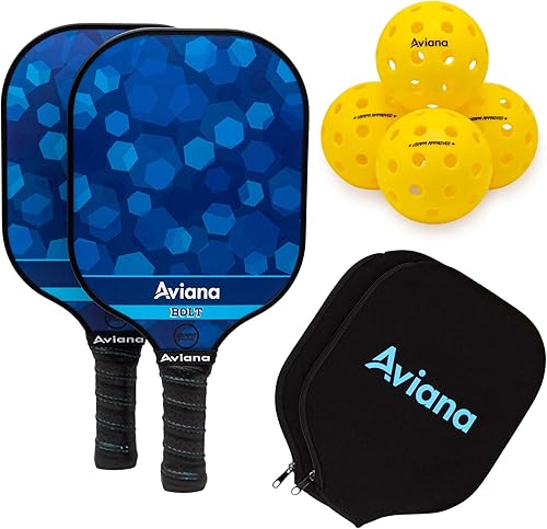 Juego de 2 paletas de pickleball con superficie de grafito duradera, aprobadas por USAPA, con 4 bolas para exteriores
