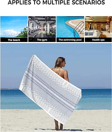 Miniatura 6 de Geometric Bath Towels for Bathroom Set - Luxury Microfiber Towels Gifts for Women,Quick Dry Beach Kitchen Hand Hair Face Yoga Workout Gym Towel and