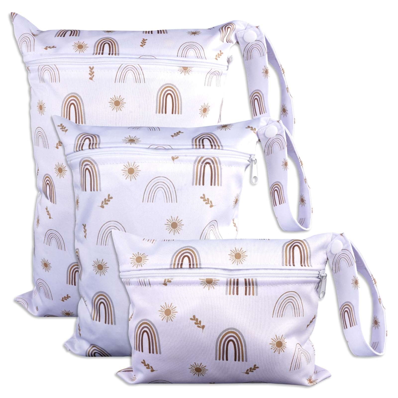 3 Piezas Bolsa Ropa Mojada, Bolsa Pañales de Tela para Bebe | Bolsas Impermeables, Tres Tamaños: Grande, Mediano y Pequeño, para Ropa Bolsas Bañador Mojado para Trajes de Baño, Artículos