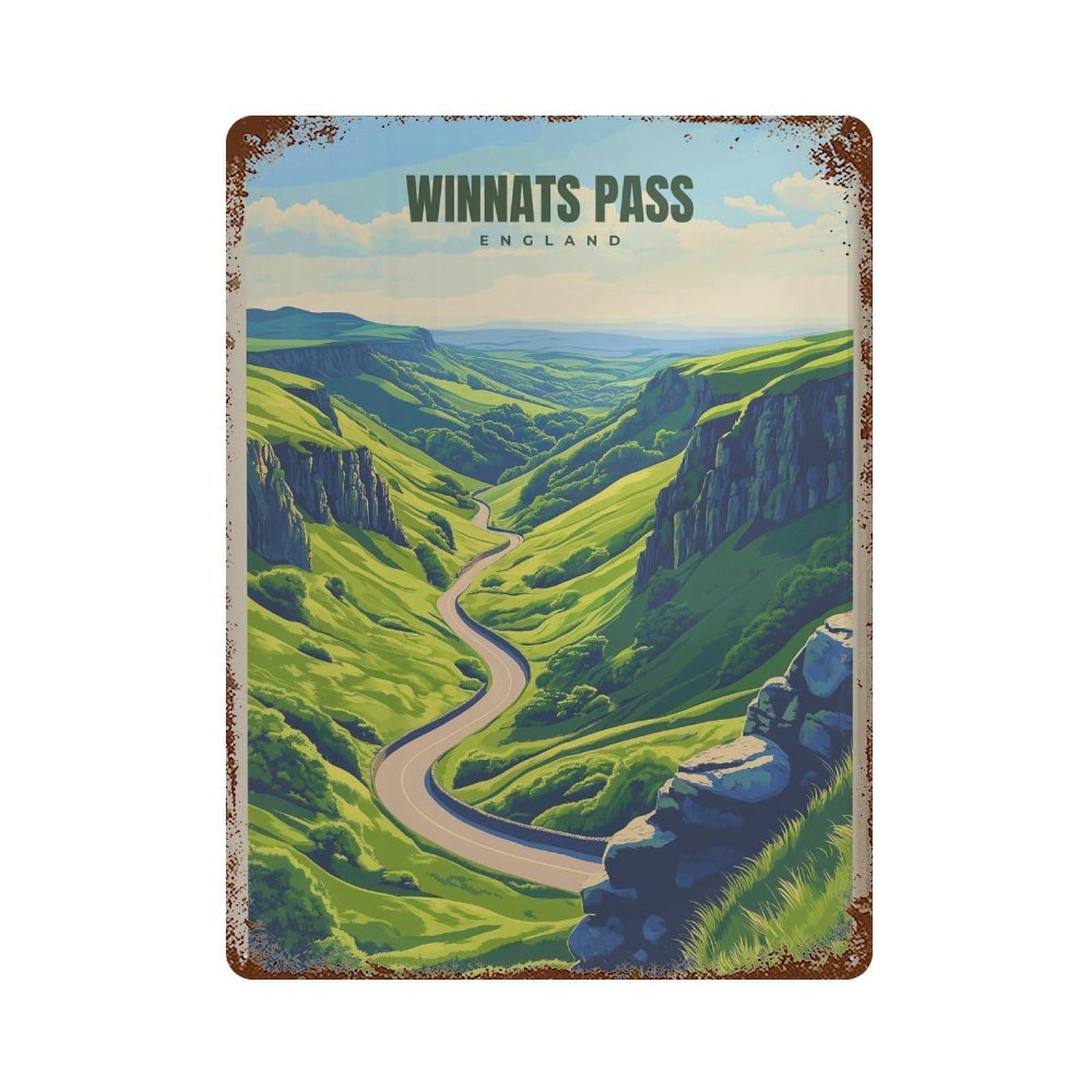 xiaoxiaoshen Winnats Pass Travel Peak District (2) Wall Decor Art Metal Tin Poster Modern Home Decor Art Home Bar Shop Decorations Vintage Sign 40x30cm
