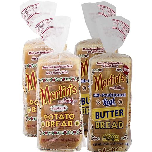 Martin's Famous Pastry Potato Bread Variety Pack- 18 oz. Bags (4 Loaves)