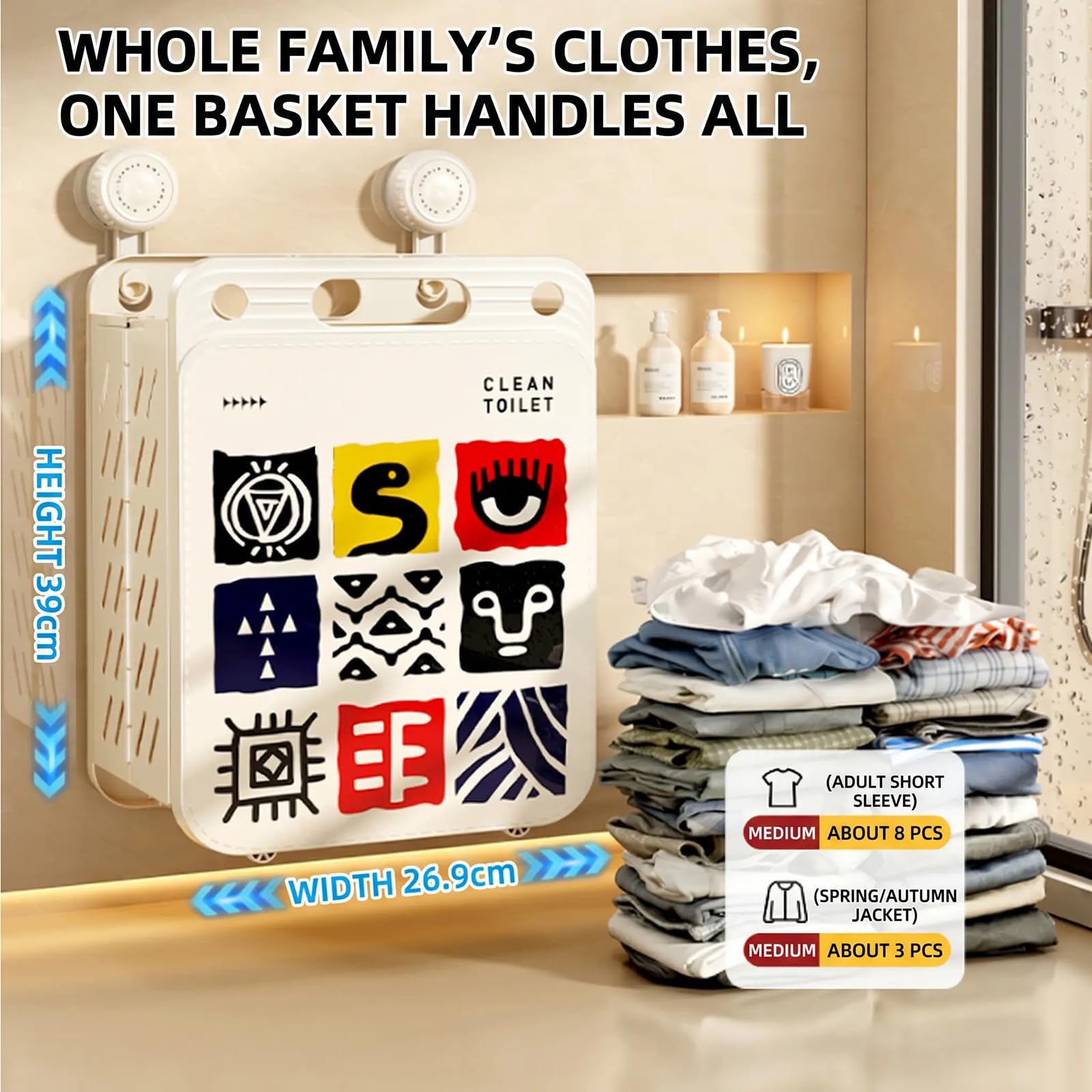 Cesto per vestiti sporchi, design rinforzato, supporta carichi pesanti, ideale per l'organizzazione domestica con ruote