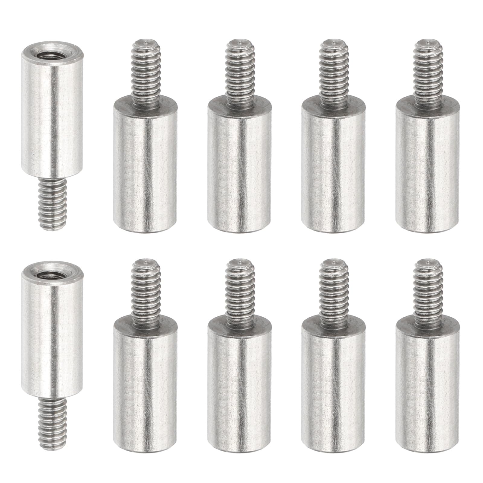 PATIKIL 10 Pcs M2x12+4mm Stainless Steel Standoff Extension Posts Screws,Metric Male Female Thread Adapters Spacer for PCB,Quadcopter Drone,Computer & Circuit Board Assortment Kit