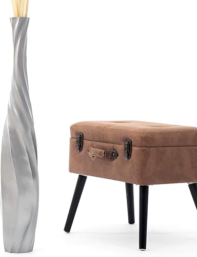 Miniatura 41 de Leewadee - Jarrón alto para decoración del hogar, madera de mango 2-Negro,Negro,Marrón, marrón claro,Dorado,Negro,