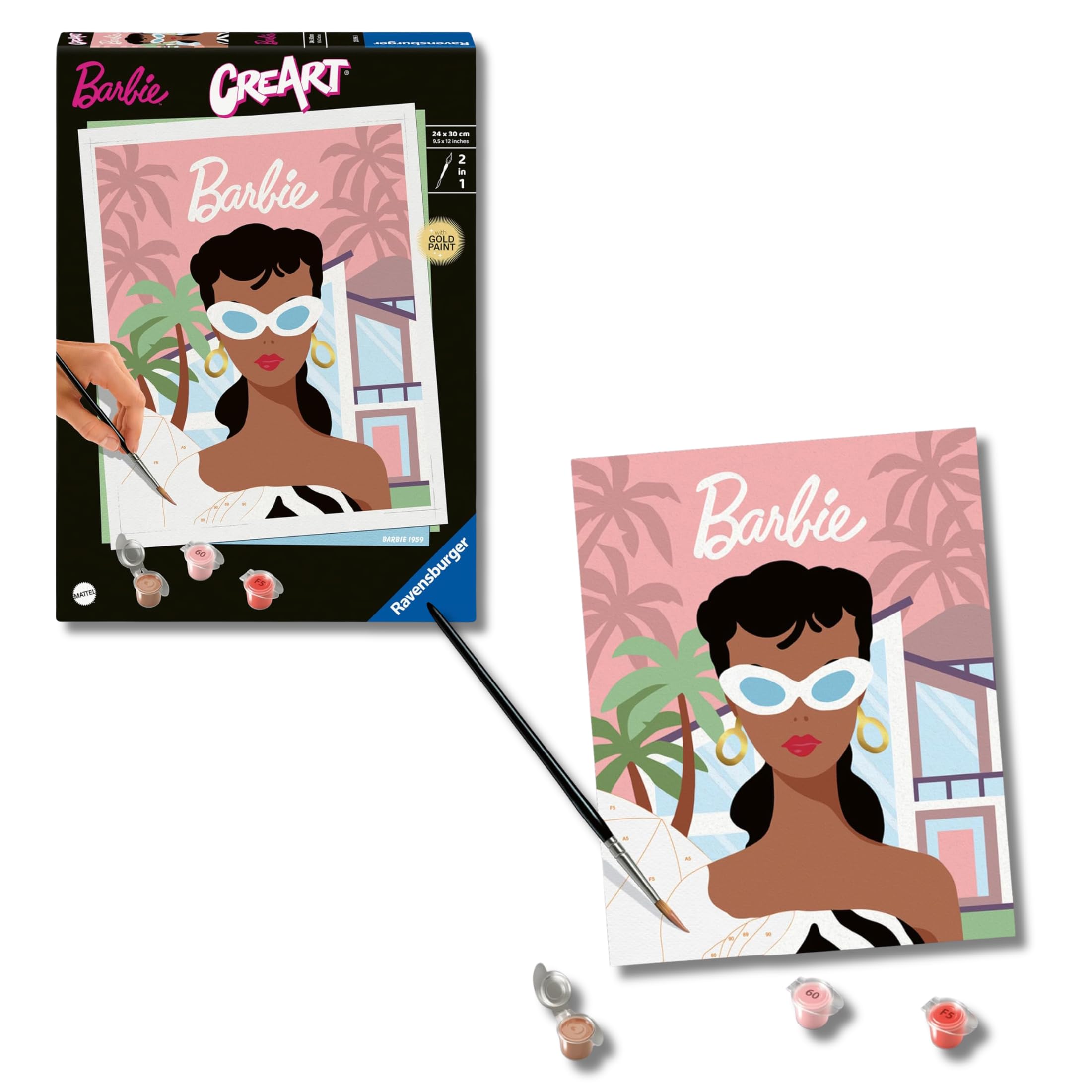 Ravensburger - CreArt Serie Trend C - Barbie 1959, Kit Dipingere ...