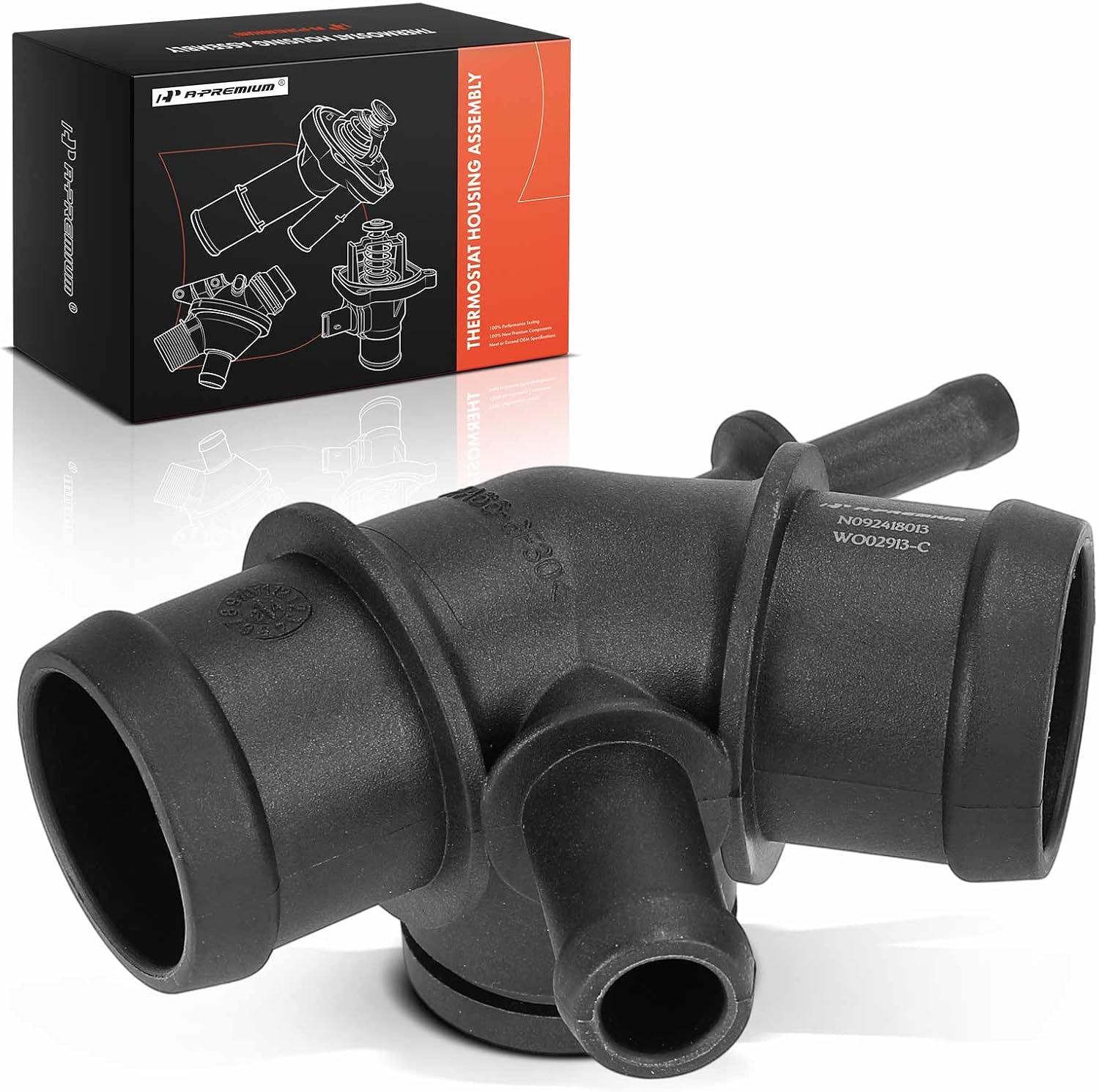 A-Premium Coolant Hose Flange/Connector Compatible with Volkswagen & Audi - Jetta/Golf 1999-2004 1.8L 1.9L 2.0L, Beetle 1999-2000 2.0L, TT/TT Quattro 2000-2002 1.8L