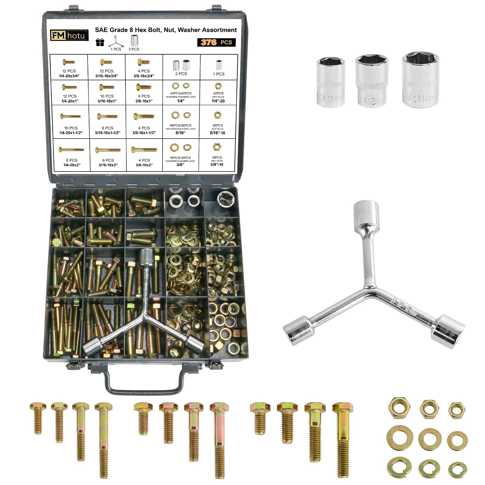 Nuts & Bolts Assortment Kit - 752 Pcs -10 Nuts & Bolts Assortment Kit - 752 Pcs -10