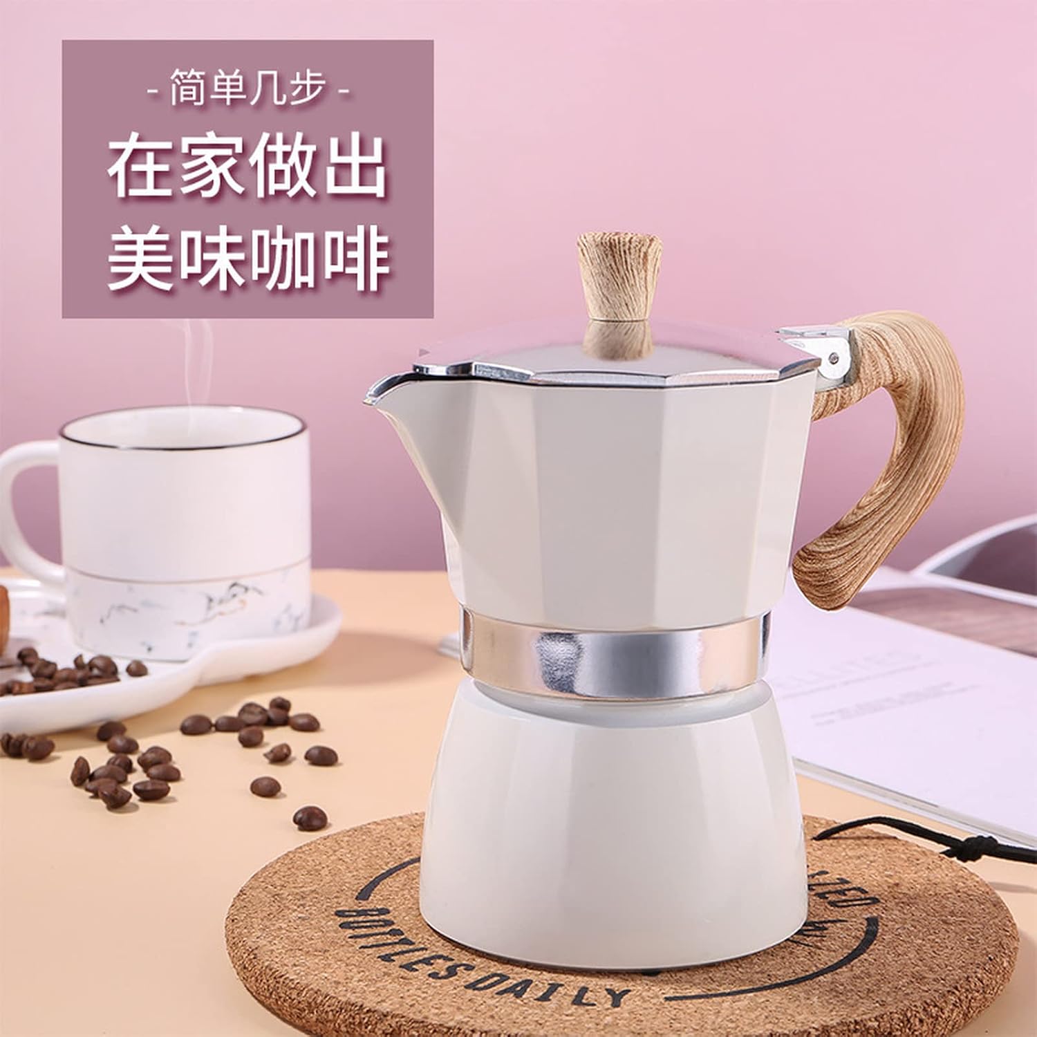 Aluminum octagonal coffee pot, kettle, moka pot, stove, coffee machine, household kitchen appliance