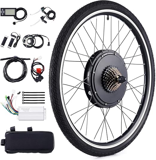 Kit De Conversion De Vélo électrique, Roue à Vélos Arrière 48 V Kit De Conversion De Moteur à Vélo électrique Avec écran LCD, Jeu De Moteur De Moyeu