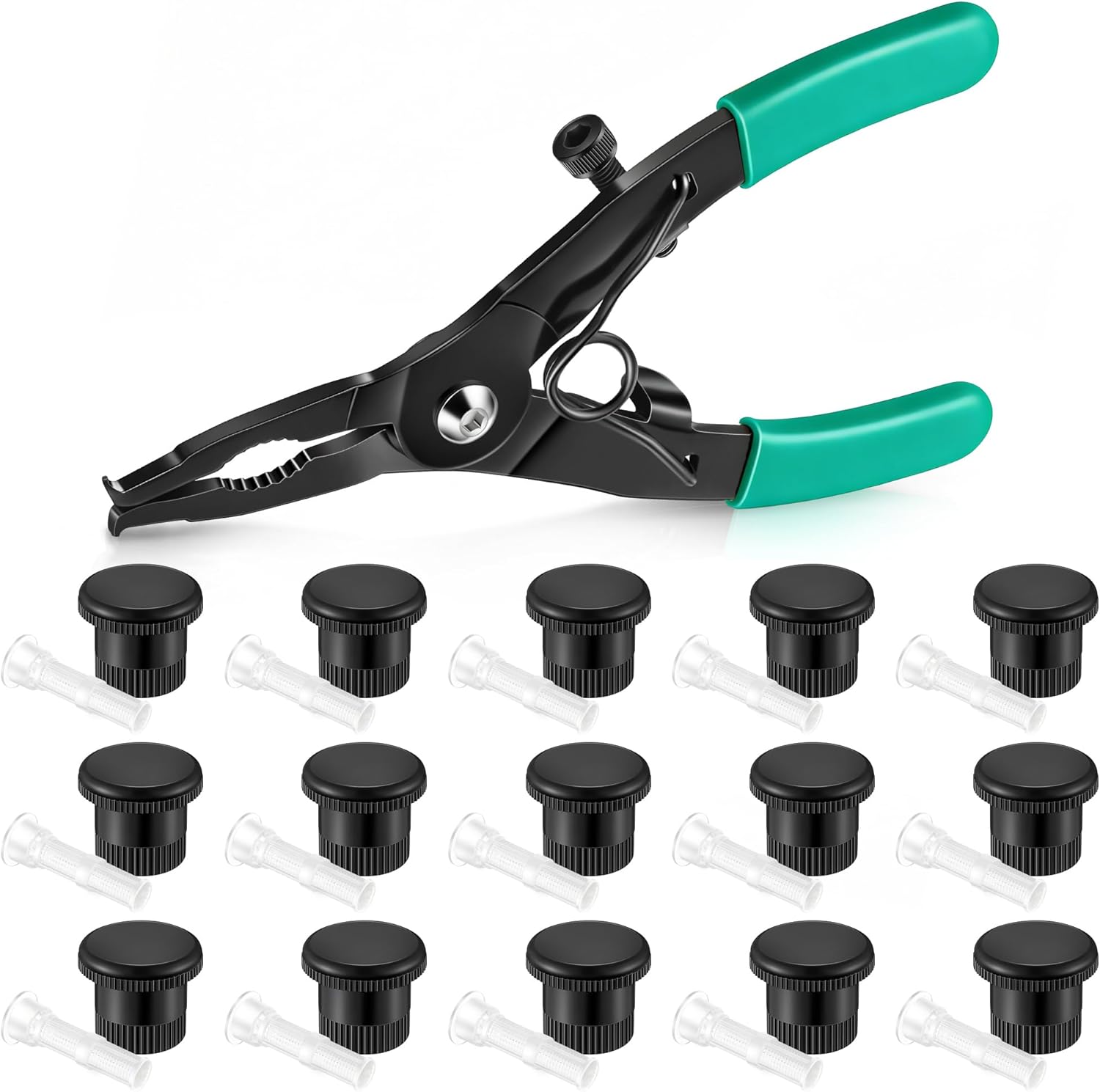 Sprinkler Tool with Shut Off Caps, Sprinkler Tool Filter Screen Compatible with Hunter Pro Spray & Rain Bird 1800, Sprinklers Cap Off for Spray Heads (15 Pack Shut Off Caps)