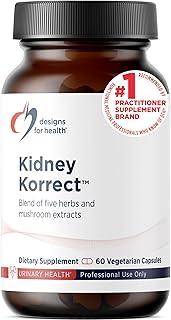Designs for Health Kidney Korrect - Herbs + Mushrooms for Kidney Support - Vegan, Non-GMO Supplement (60 Capsules)