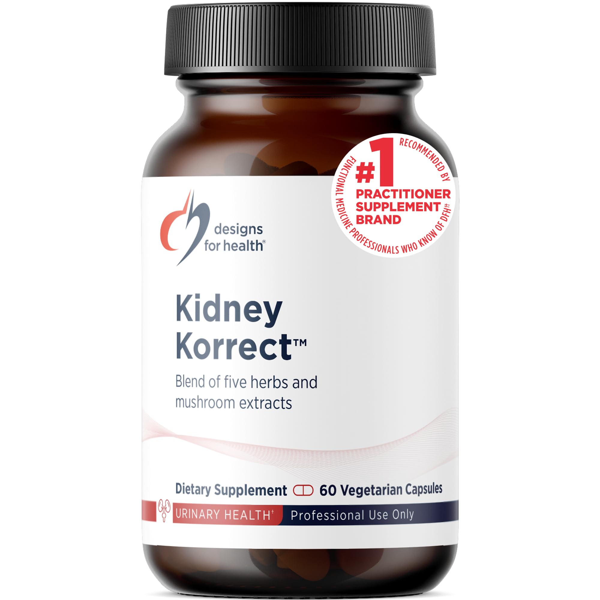 Designs for Health Kidney Korrect - Herbs + Mushrooms for Kidney Support - Non-GMO Supplement with Ingredients to Help Support Maintenance of Healthy Blood Sugar (60 Capsules)