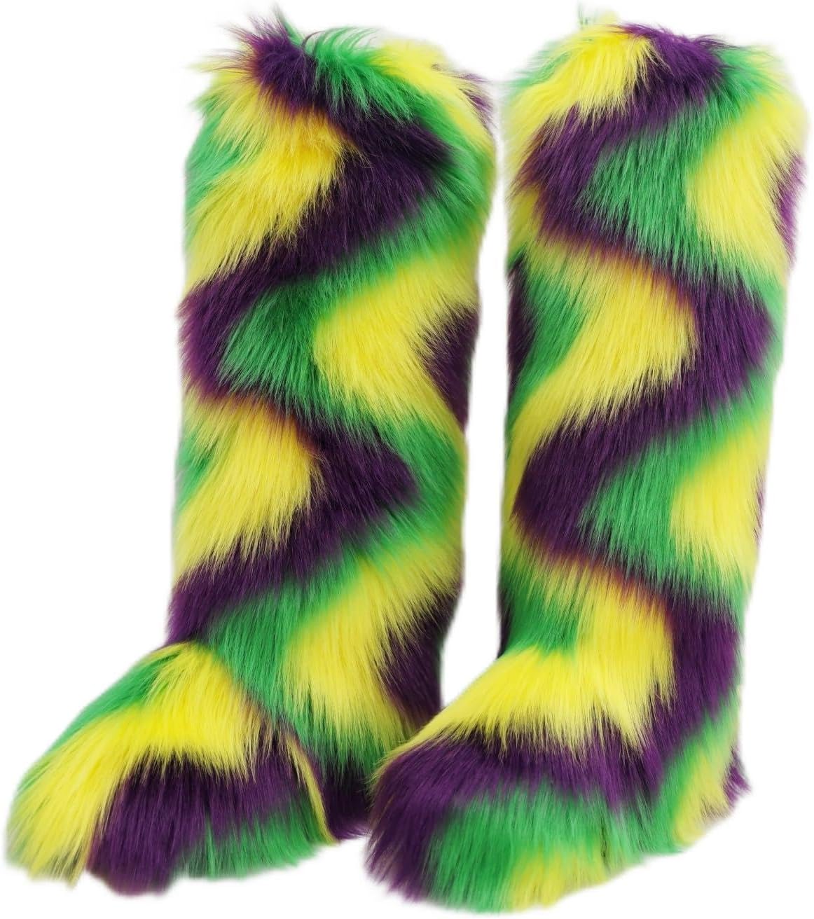 SWEETHEART BEAUTY Mambo FurBoots Faux Fur Tall Furry Boots For Womens,Long Winter Boots For Girls,Mongolian Fluffy Boots Fuzzy Knee-High Boots