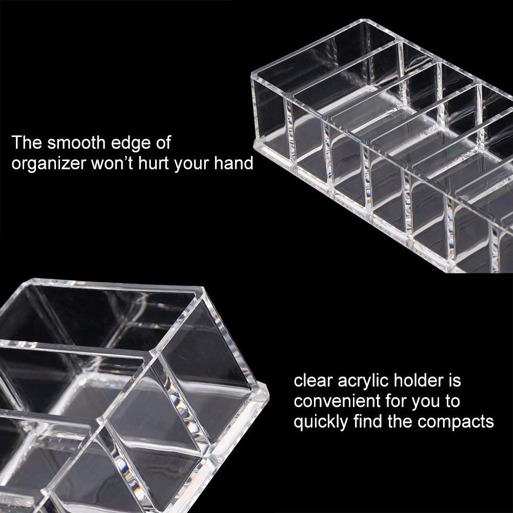 Organisateur Maquillage Fard à Paupières Acrylique Transparent - 16 Compartiments - Pour Ombres à Paupières Et Blush