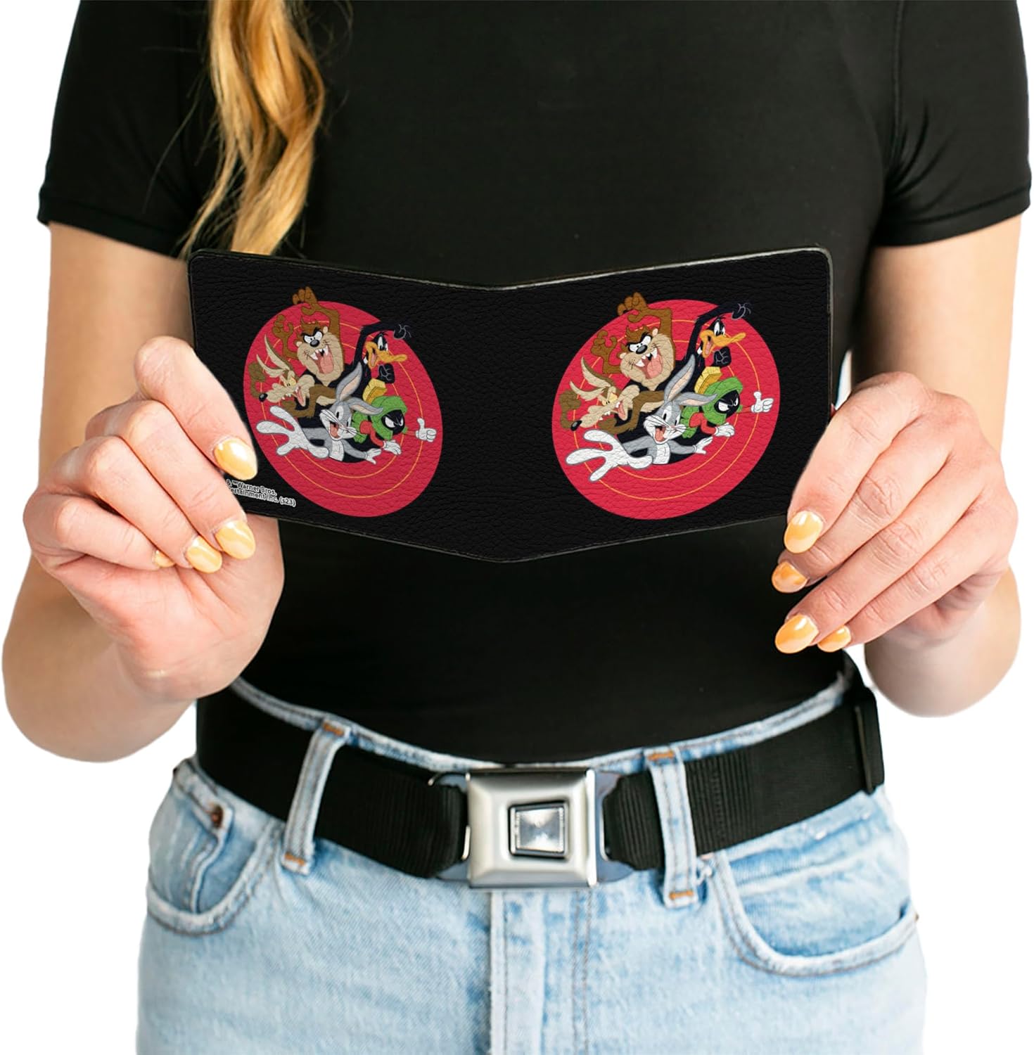 Buckle-Down Looney Tunes Wallet, Bifold, Looney Tunes Character Bullseye Pose Black, Vegan Leather - Image 6