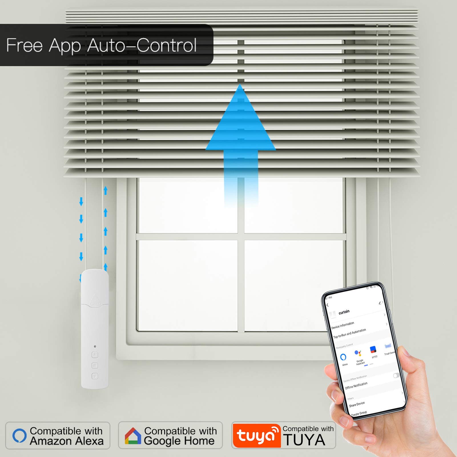 Tuya WIFI M515EGWT Motore per tende con perline Smart Draw Smart Home Vita domestica Hotel Motori per tende elettriche Controllo APP mobile Telecomando Controllo vocale Silenzioso Compatibile