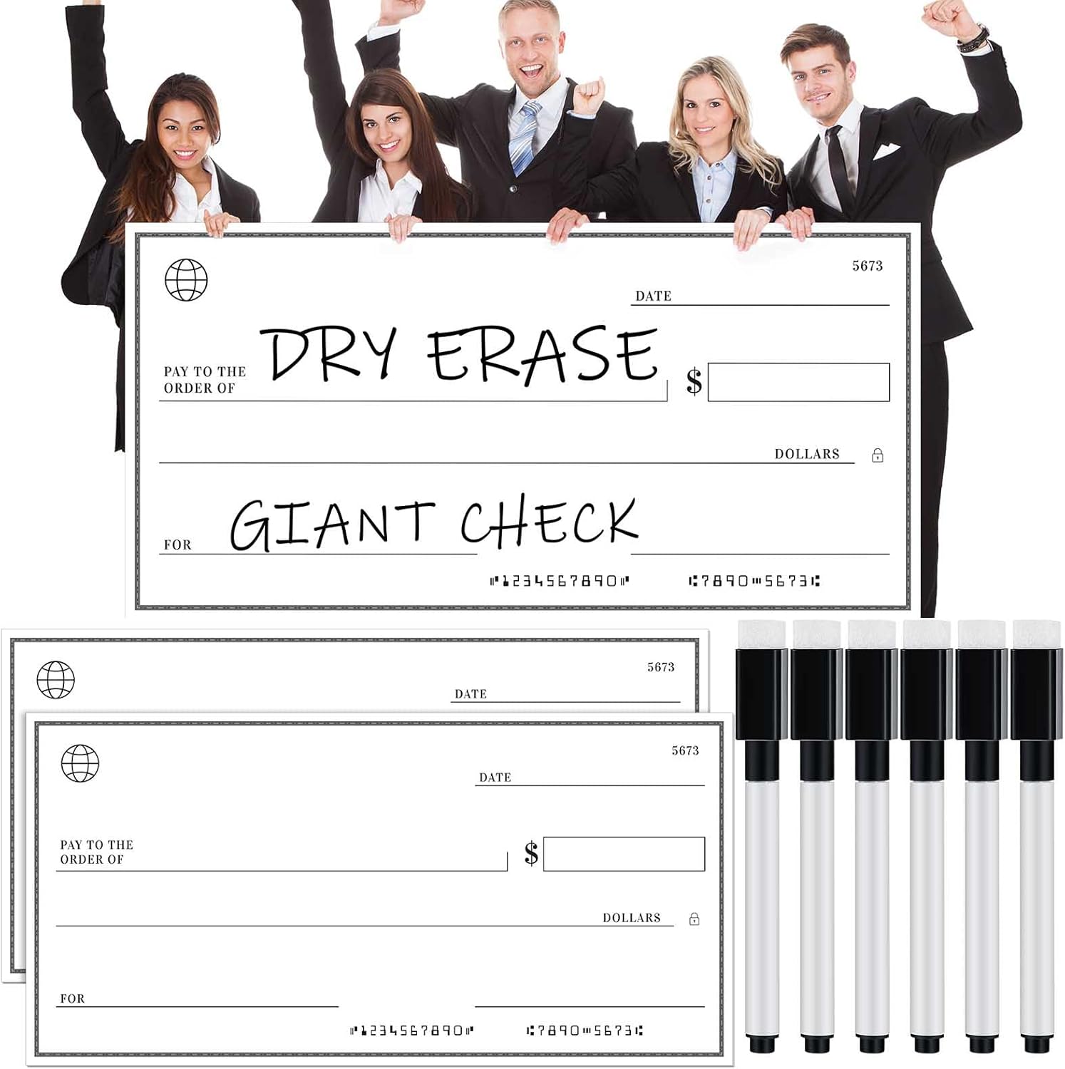 Honoson 8 Pcs Giant Check Big Check for Presentations Dry
