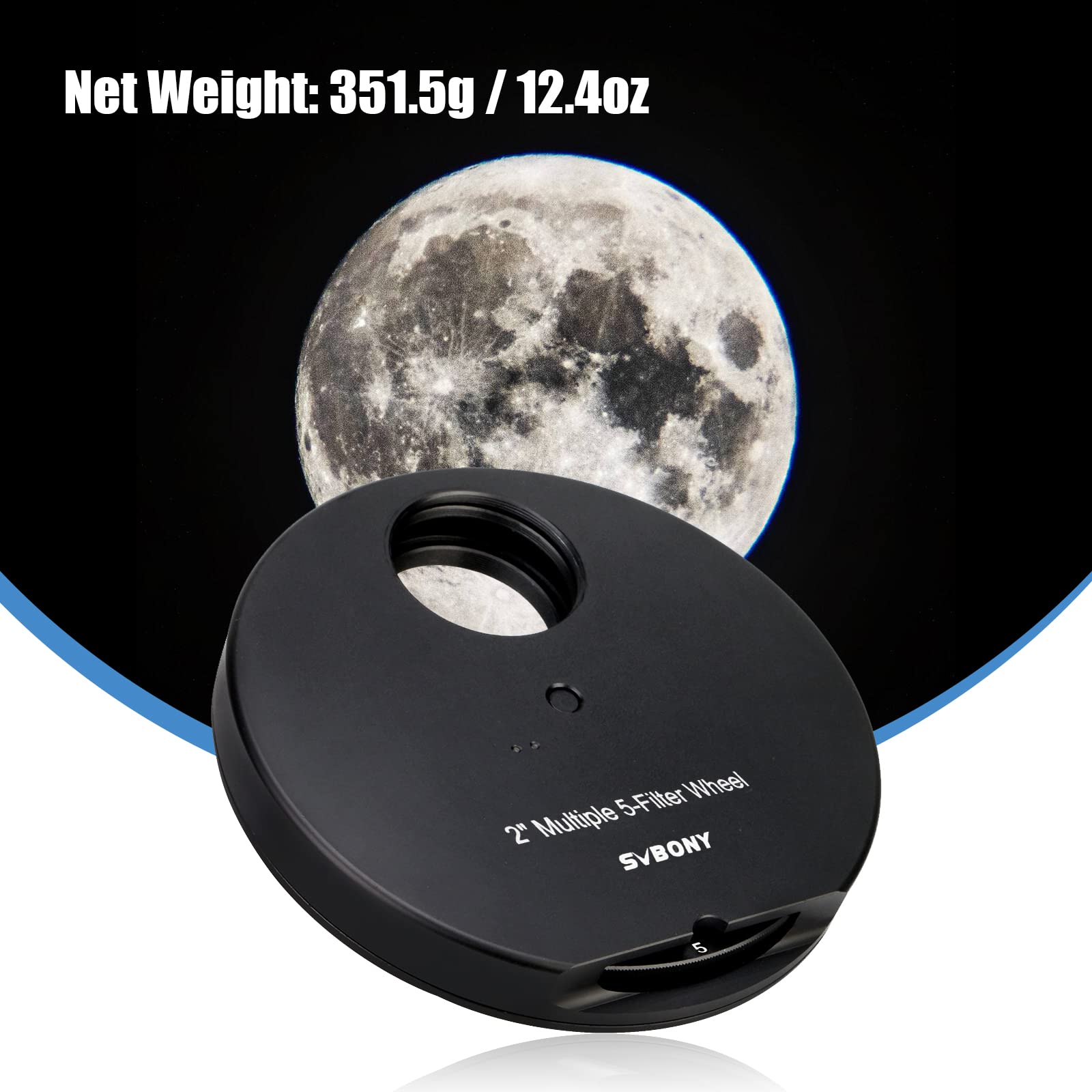 SVBONY SV133 - Ruota filtrante multipla a 5 posizioni per telescopio con adattatore oculare da 2" e anello di bloccaggio