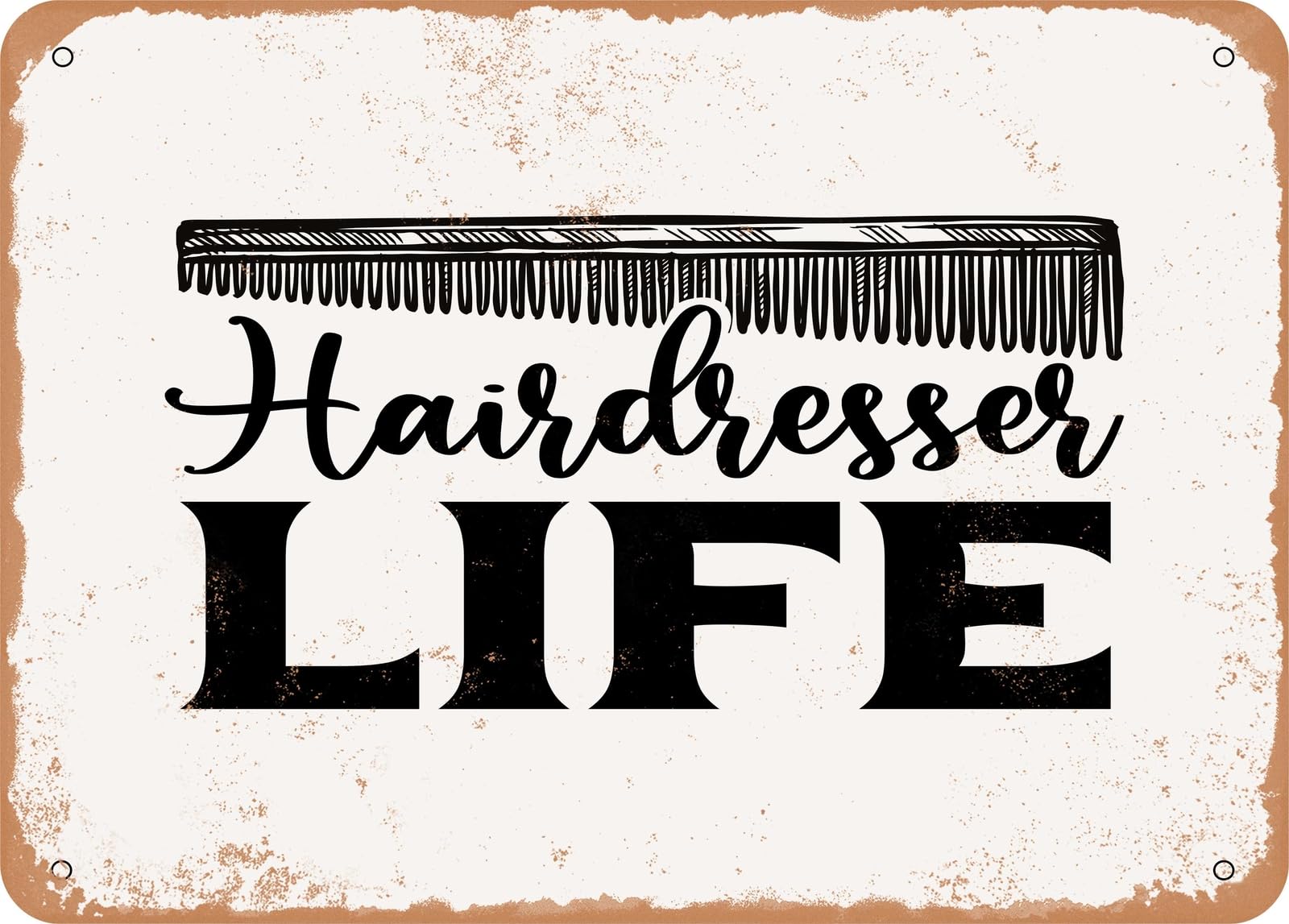 Miaomansenstore Metal Sign - Hairdresser Life - Vintage Look Sign Home Decor