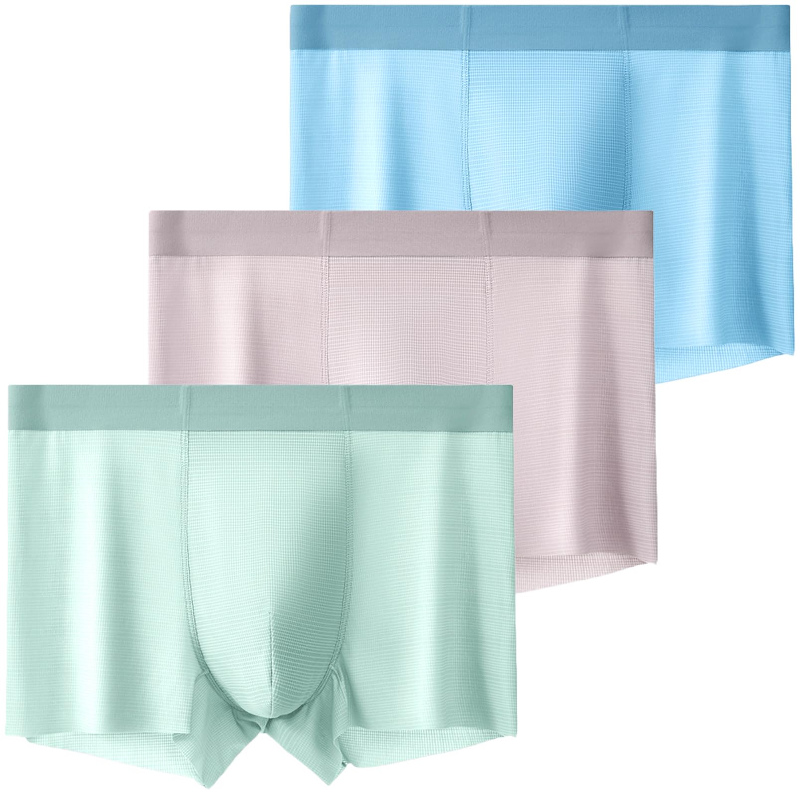 AIEOE Herren Boxershorts 3er Pack - Eisseide Nahtlos Atmungsaktiv