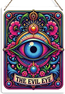 Funny Tarot Card Wall Art Decor, Rustic Evil Eye Hanging Sign, Sarcastic Witch Stuff, Witchcraft Supplies, Witchy Decor, Farmhouse Wall Hanging, Wooden Sign for Home Office, Bedroom, Living Room